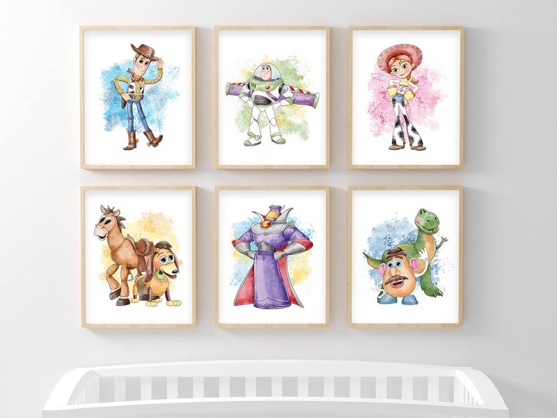 Nistio مطبوعات ألوان مائية من نستيو® قصة لعبة، ديكور جدران قصة لعبة، مجموعة من 6 قطع، مقاس 8×10 بوصة (بدون إطار) - Image 4