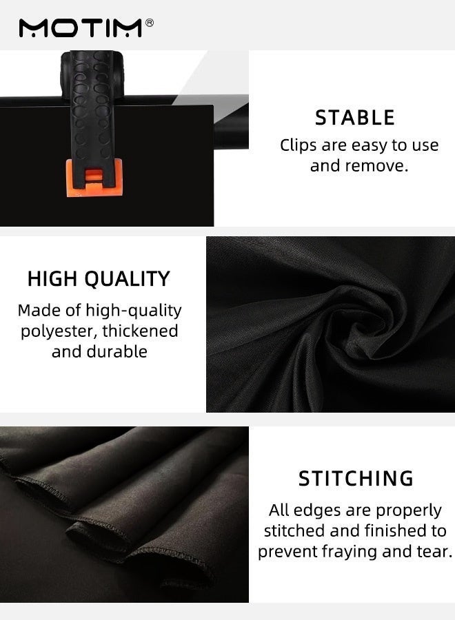 موتيم خلفية 3M × 2M للتصوير الفوتوغرافي، مجموعة الصور 2، شاشة خلفية سوداء/بيضاء للتصوير الفوتوغرافي وتصوير الفيديو في الاستوديو والتصوير الفوتوغرافي بالزوم - Image 5