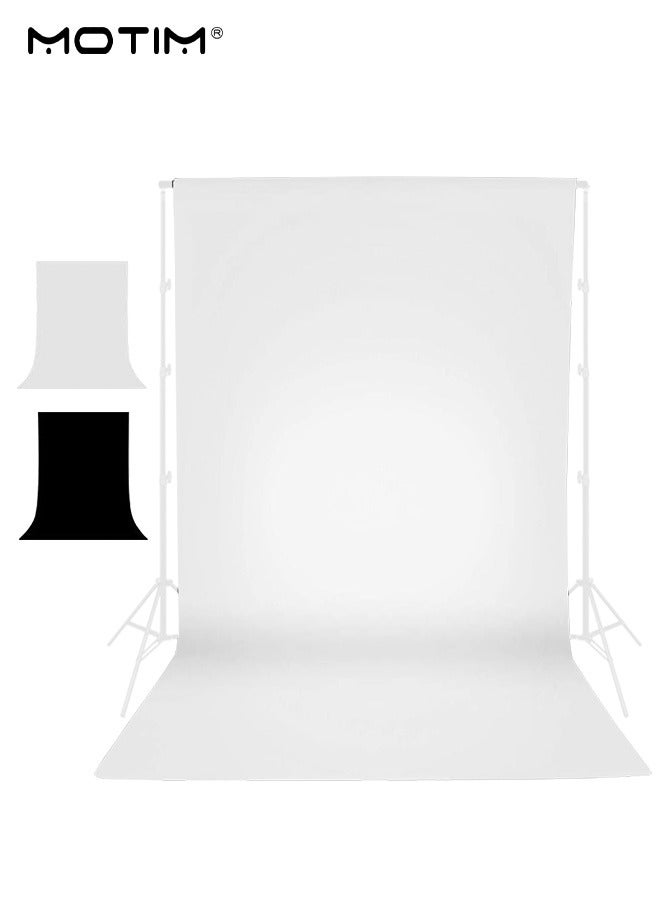 موتيم خلفية 3M × 2M للتصوير الفوتوغرافي، مجموعة الصور 2، شاشة خلفية سوداء/بيضاء للتصوير الفوتوغرافي وتصوير الفيديو في الاستوديو والتصوير الفوتوغرافي بالزوم - Image 1