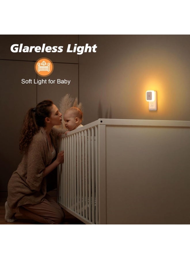مصباح ليلي LED بمستشعر ضوئي، مصباح مربع موفر للطاقة بإضاءة بيضاء دافئة لغرفة الأطفال، قطعة واحدة - Image 4