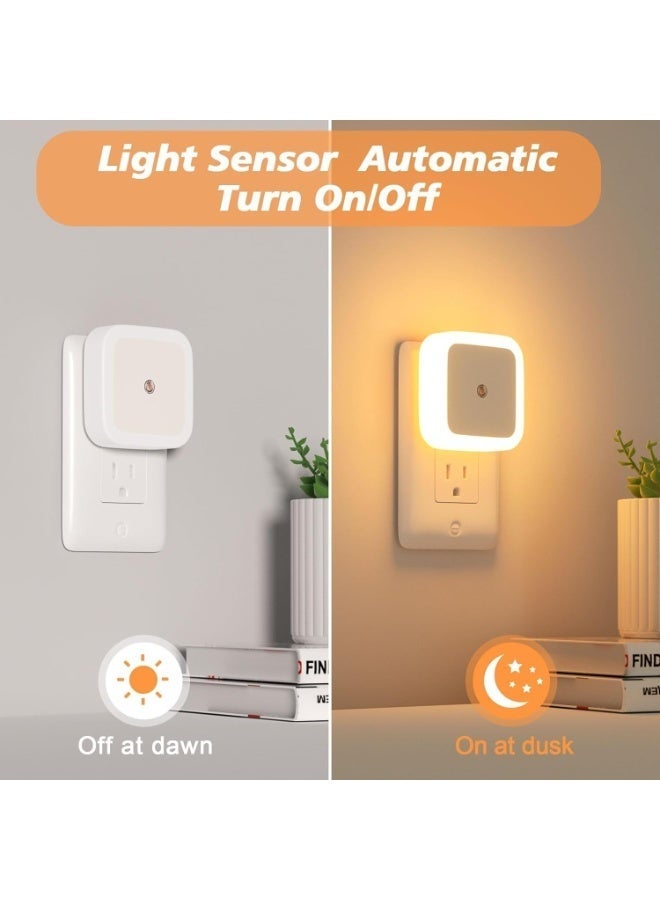 مصباح ليلي LED بمستشعر ضوئي، مصباح مربع موفر للطاقة بإضاءة بيضاء دافئة لغرفة الأطفال، قطعة واحدة - Image 5