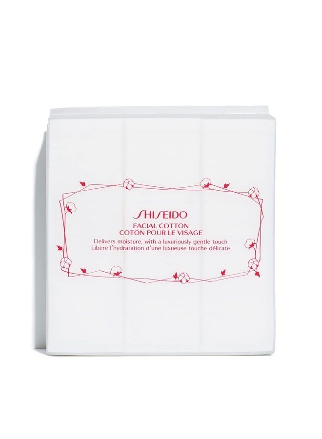 Shiseido Facial Cotton Pads - Includes 165 Squares - For Softener Application & Makeup Removal - 100% Natural, Super Soft - Image 1