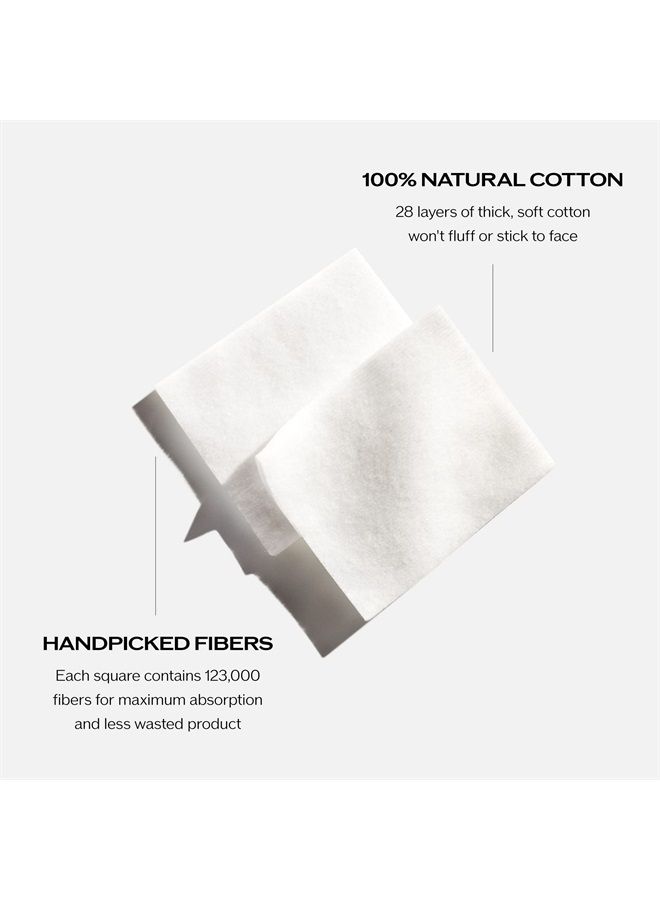 Shiseido Facial Cotton Pads - Includes 165 Squares - For Softener Application & Makeup Removal - 100% Natural, Super Soft - Image 2