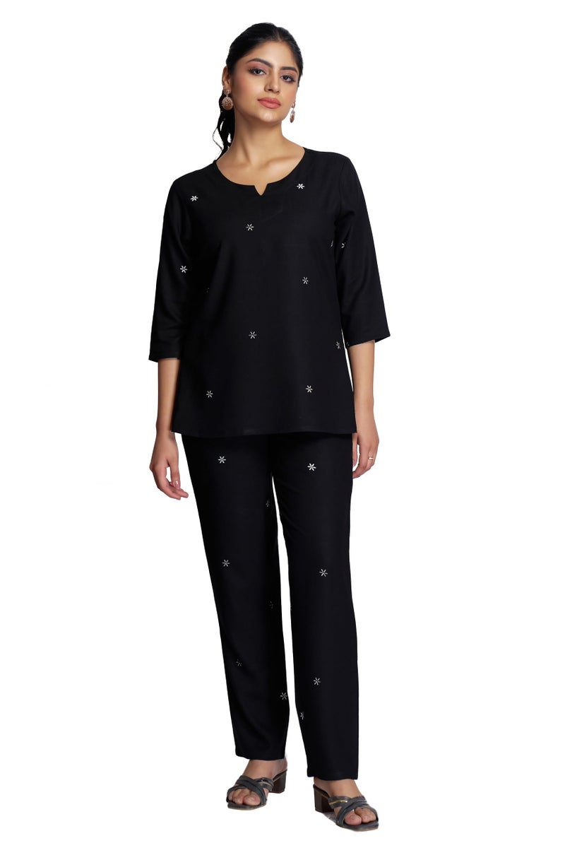 Berry&Bird BERRY BIRD Women's Floral Printed Rayon Night Wear Top and Bottom Night Suit Set - Image 1