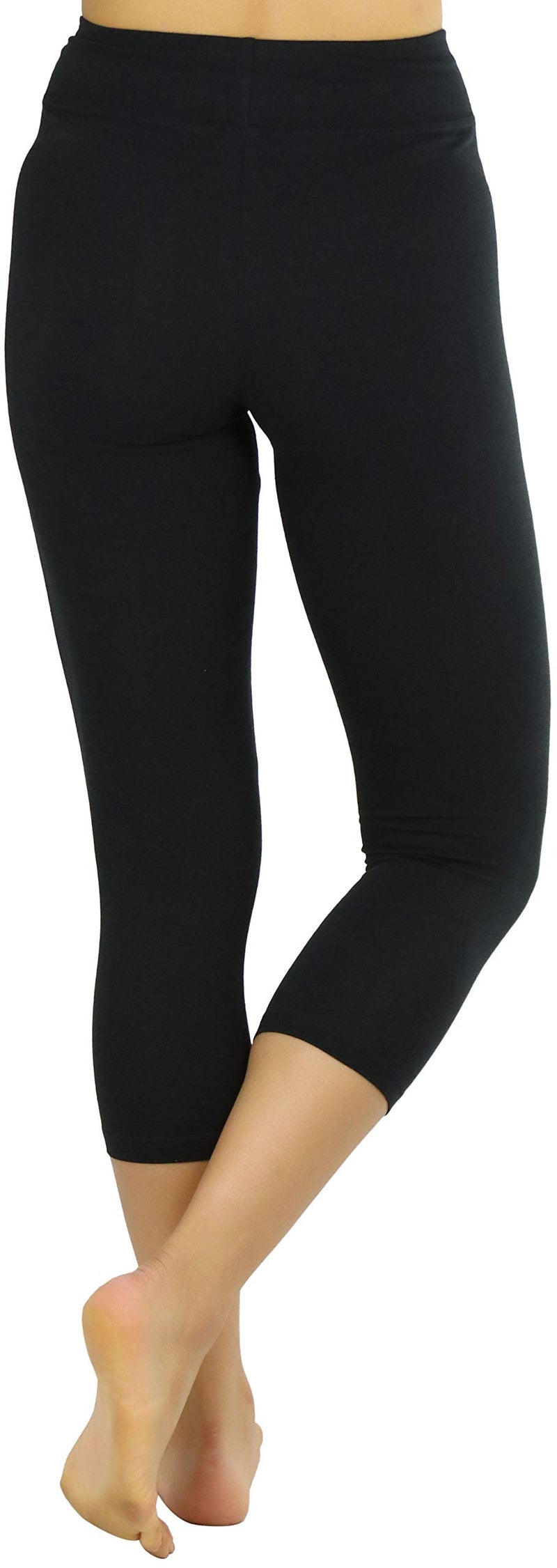 ToBeInStyle Women's Cotton-Spandex Capri Leggings - Black - Medium - Image 2