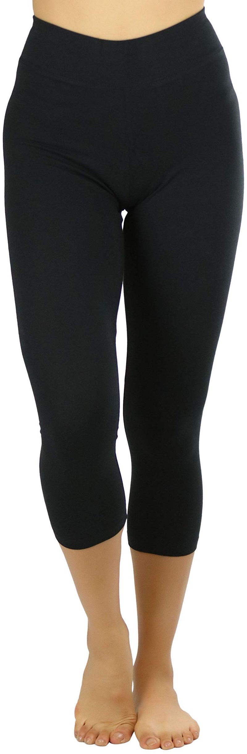 ToBeInStyle Women's Cotton-Spandex Capri Leggings - Black - Medium - Image 4