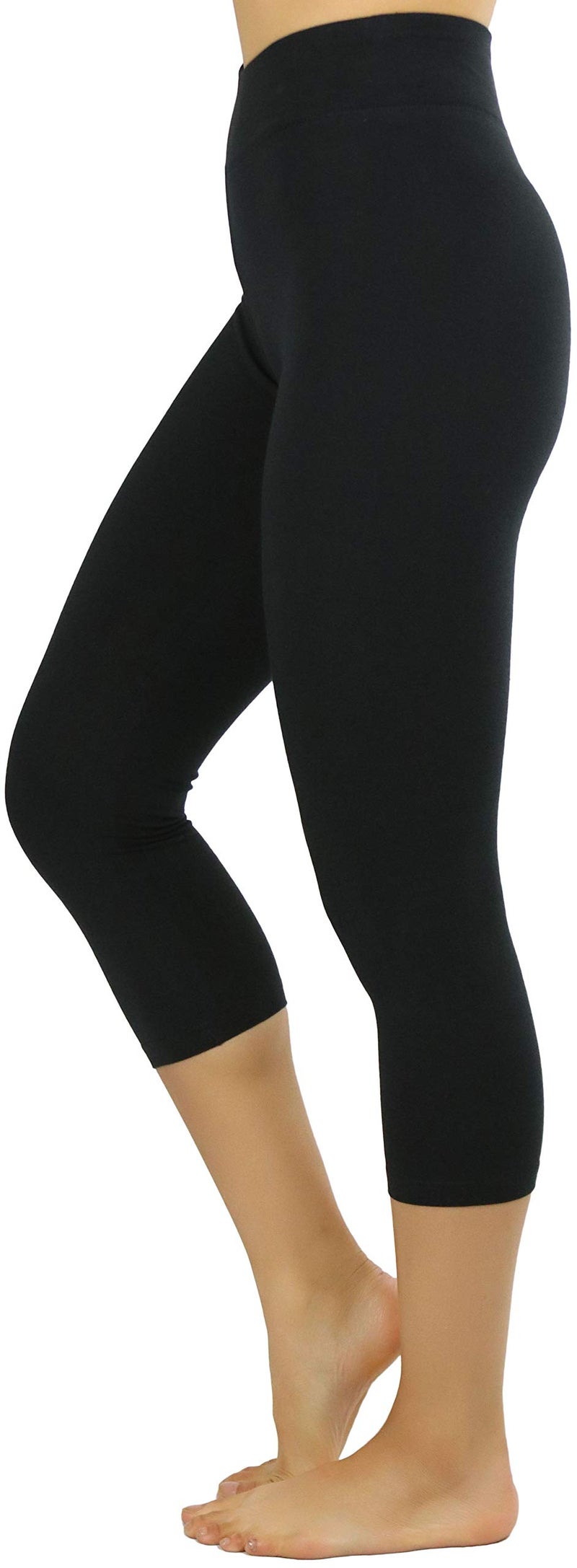 ToBeInStyle Women's Cotton-Spandex Capri Leggings - Black - Medium - Image 3