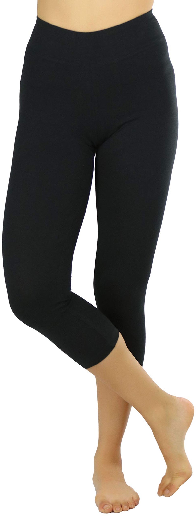 ToBeInStyle Women's Cotton-Spandex Capri Leggings - Black - Medium - Image 5