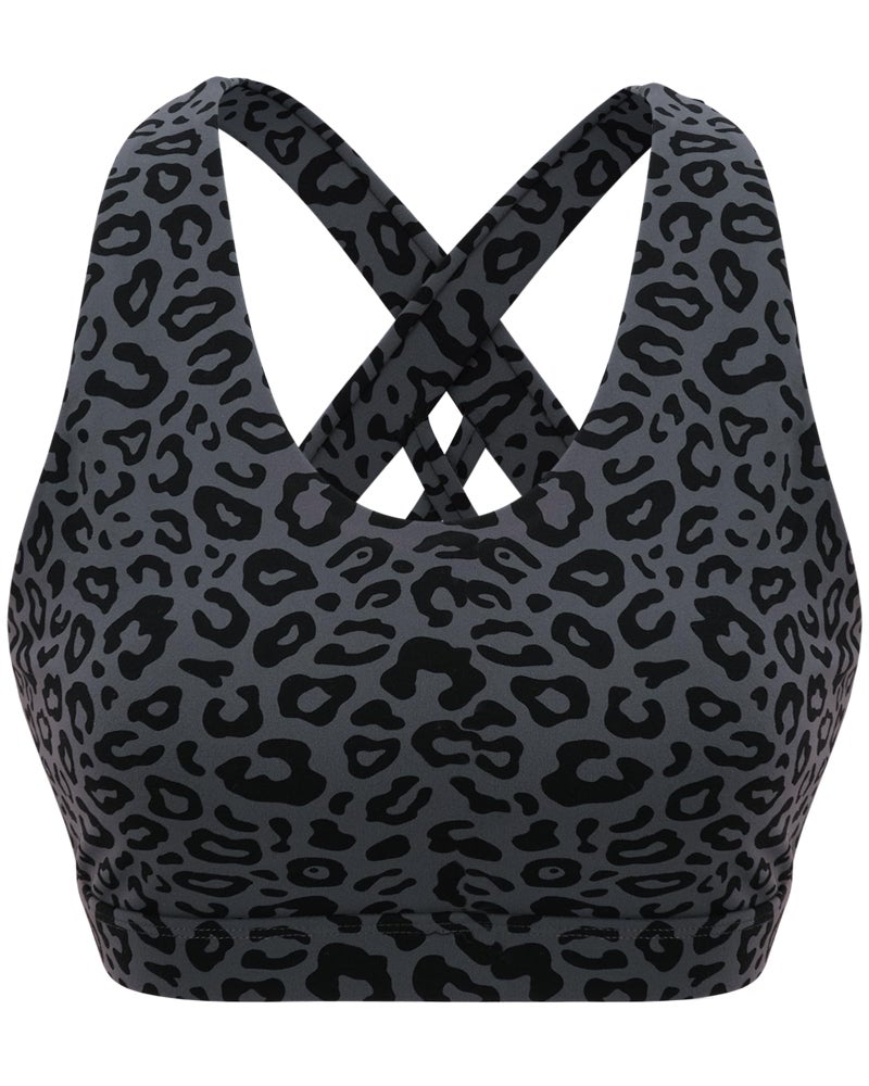 Women's Strappy Criss-Cross Back Sports Bra with Removable Padded Cups, Medium Support, Wire-Free - Image 5