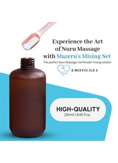 EROTICGEL Nuru Massage Gel Powder Mixing Set | 2-Piece Massage Gel Mixer with Plastic Bottle and Rose Gold Stainless Steel Spoon | 250ml (8.45 fl oz) | Massage Accessory Ideal for Home or Professional Use  - Image 2