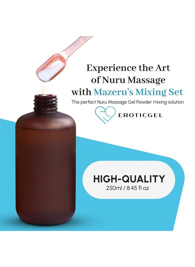 EROTICGEL Nuru Massage Gel Powder Mixing Set | 2-Piece Massage Gel Mixer with Plastic Bottle and Rose Gold Stainless Steel Spoon | 250ml (8.45 fl oz) | Massage Accessory Ideal for Home or Professional Use  - Image 2