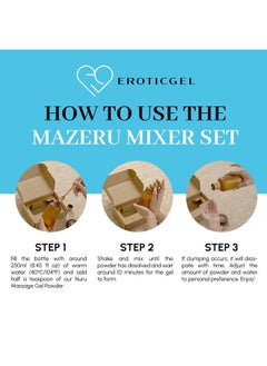 EROTICGEL Nuru Massage Gel Powder Mixing Set | 2-Piece Massage Gel Mixer with Plastic Bottle and Rose Gold Stainless Steel Spoon | 250ml (8.45 fl oz) | Massage Accessory Ideal for Home or Professional Use  - Image 4