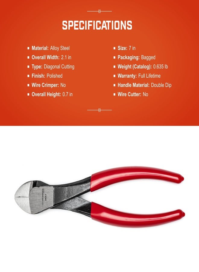 Crescent 7" Heavy-Duty Diagonal Flush Cutting Pliers - Bagged - 5437CENN - Image 5