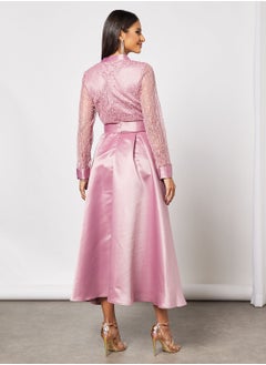 Zoey Long Sleeved Lace Bodice Dress  - Image 2