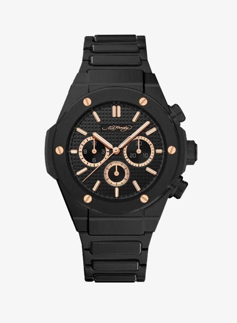 Ed hardy Men's Black Analogue Watch Black Gun Metal Stainless steel, Bracelet, 50441B-42-G02