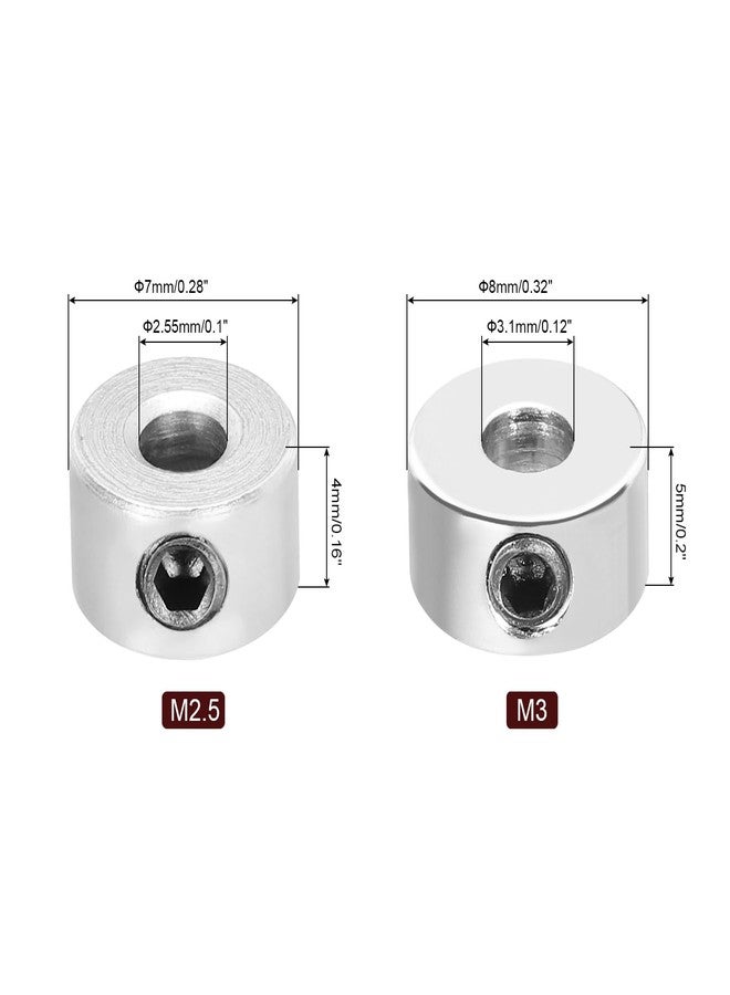 MECCANIXITY 20Pcs Landing Gear Stopper 2.55/3.1mm 0.1x0.28/0.12x0.32 Plane Wheel Collar Block with Wrench for RC Airplane Model Remote Aircraft - Image 2