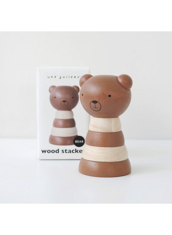 Wee Gallery Wood Stacker (Bear) Classic Learning Toy for Baby Development, Motor Skills, Problem Solving Activity, Child Safe Natural Materials, for Ages 18 Months and Up - Image 3