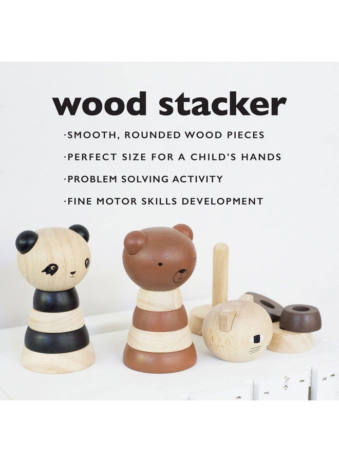 Wee Gallery Wood Stacker (Bear) Classic Learning Toy for Baby Development, Motor Skills, Problem Solving Activity, Child Safe Natural Materials, for Ages 18 Months and Up - Image 4