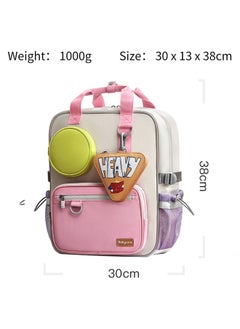 Babycare Babycare - ErgoFit Heavy Kid's Backpack, Ergonomic School Bag – Pink, 15-Inch, Lightweight, Durable, Padded Straps, BPA-Free, Breathable Back Panel, Water-Resistant, Spacious Compartments, Zipper Closure, School Essentials Organizer, Ideal for Kids, Shock-Absorbing Base, Comfortable Fit, Daily Use  - Image 3