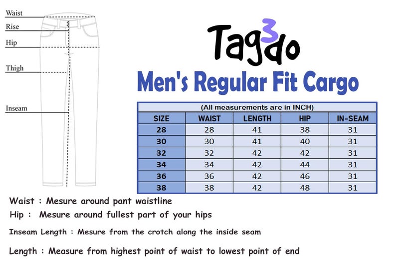 TAGDO® Men's Cargo |Cargo Pants for Men|Cotton Pant| Men's Classic Cargo Pant (RF-Cargo-2002-Navy-30) - Image 4