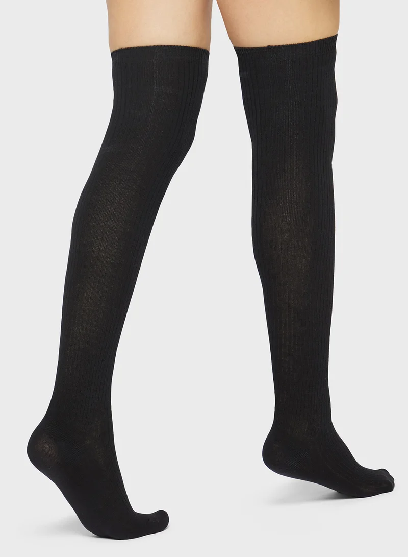 Ginger Over The Knee Solid Socks