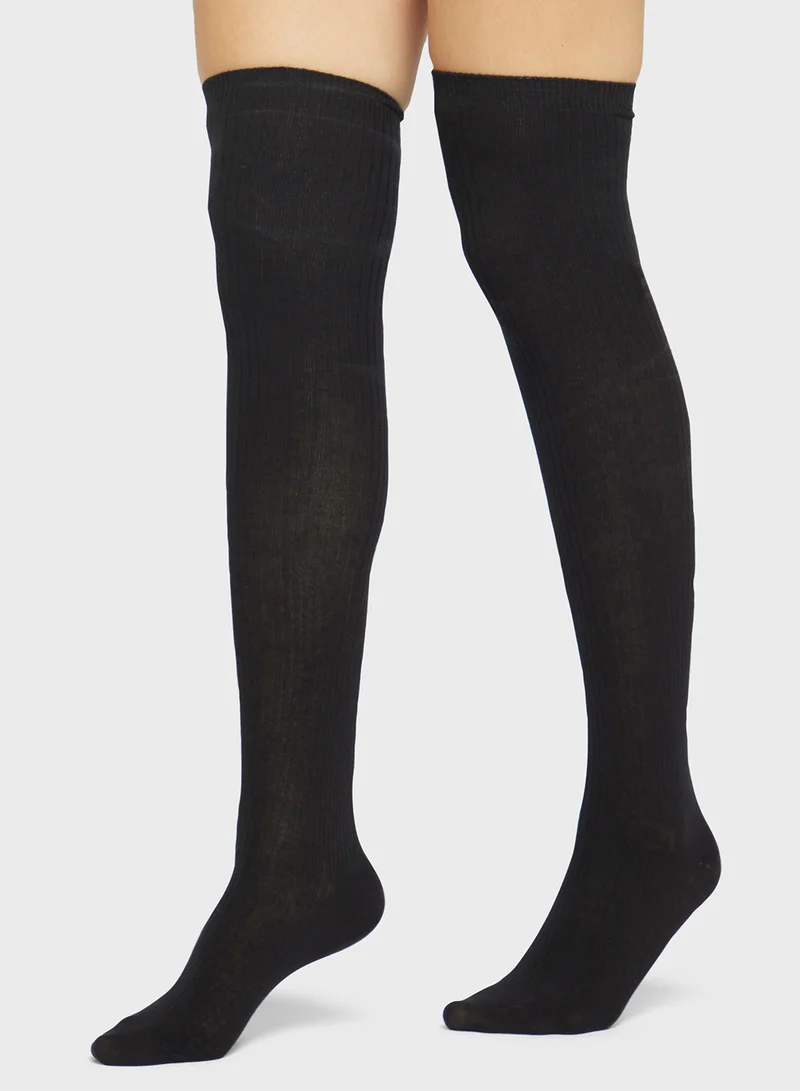 Ginger Over The Knee Solid Socks