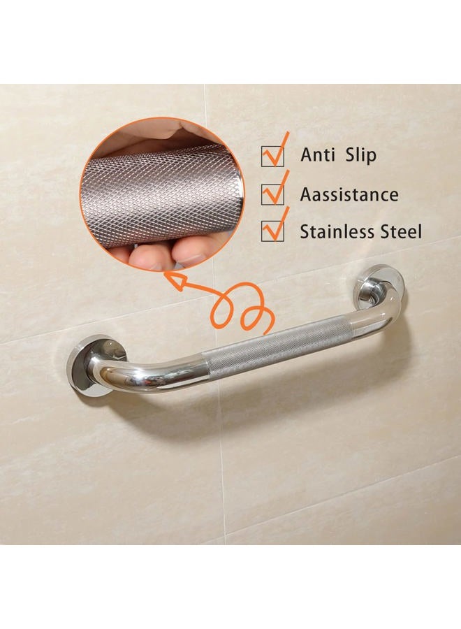 Rackickyer Shower Grab Bar, 2 Pack 16 Inch Bathroom Grab Bar, 1.25" Diameter 304 Stainless Steel Anti-Slip Grab Bars for Bathtubs and Showers, Handicap Shower Grab Bar for Seniors Elderly - Image 3
