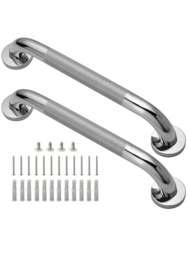 Rackickyer Shower Grab Bar, 2 Pack 16 Inch Bathroom Grab Bar, 1.25" Diameter 304 Stainless Steel Anti-Slip Grab Bars for Bathtubs and Showers, Handicap Shower Grab Bar for Seniors Elderly - Image 1
