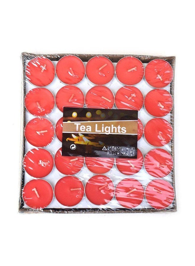 Tea Light 100 Pieces Tea light Candles Red 4x2inch - Image 1