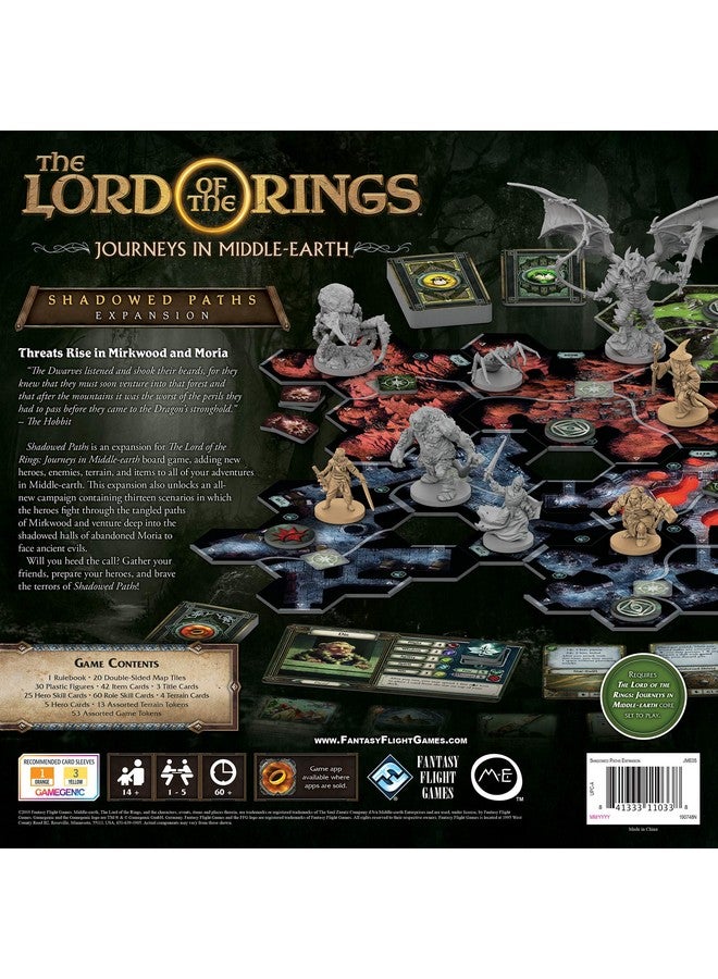 Fantasy Flight Games لورد الخواتم: رحلات في الأرض الوسطى - مسارات مظللة - لعبة لوحية توسيع | لعبة مغامرة للبالغين | للأعمار 14+ | 1-5 لاعبين | متوسط وقت اللعب 60+ دقيقة | من إنتاج ألعاب فانتسي فلايت - Image 2