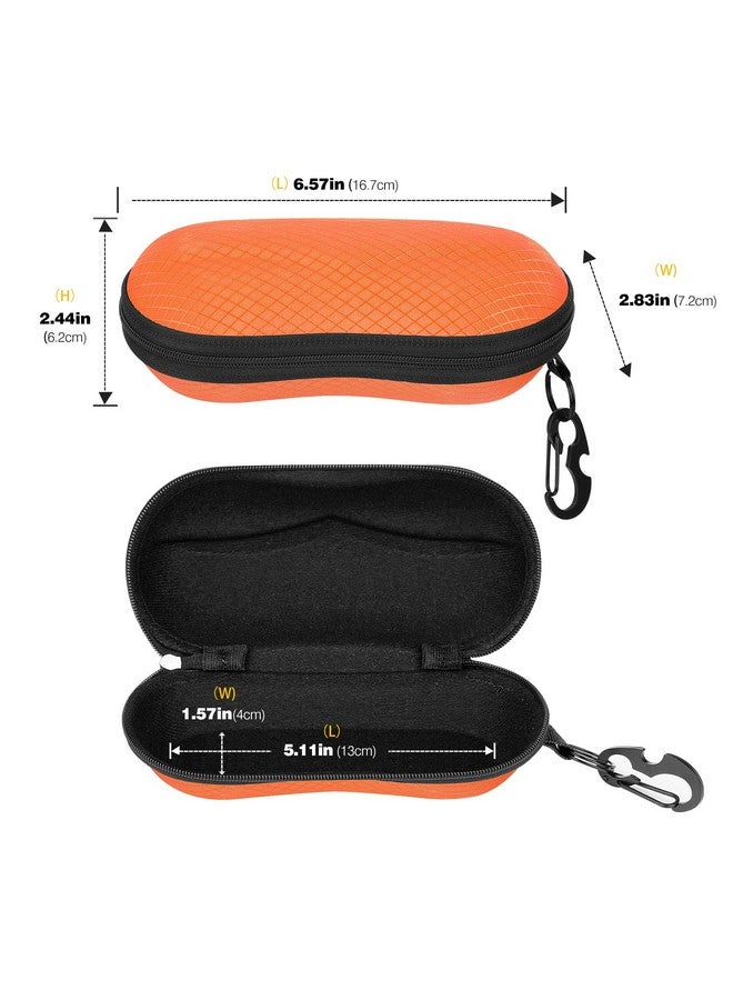 MoKo Eva Semi Hard Shell Sunglasses Case Unisex Protective Eyeglass Case Glasses Case Holder With Metal Hanging Hook Mini Screwdriver For Men Women Orange - Image 5