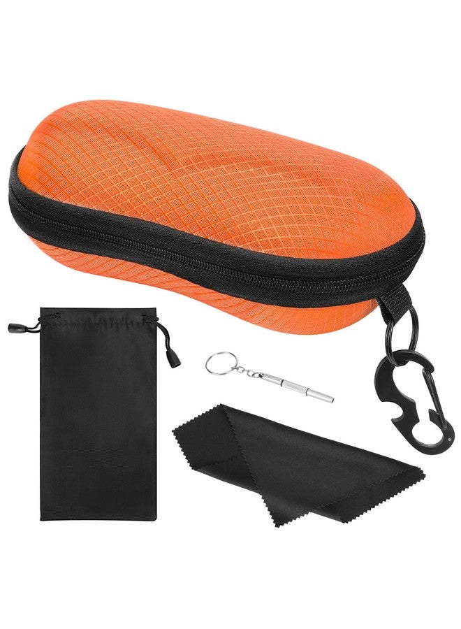 MoKo Eva Semi Hard Shell Sunglasses Case Unisex Protective Eyeglass Case Glasses Case Holder With Metal Hanging Hook Mini Screwdriver For Men Women Orange - Image 1