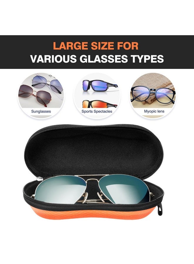 MoKo Eva Semi Hard Shell Sunglasses Case Unisex Protective Eyeglass Case Glasses Case Holder With Metal Hanging Hook Mini Screwdriver For Men Women Orange - Image 3
