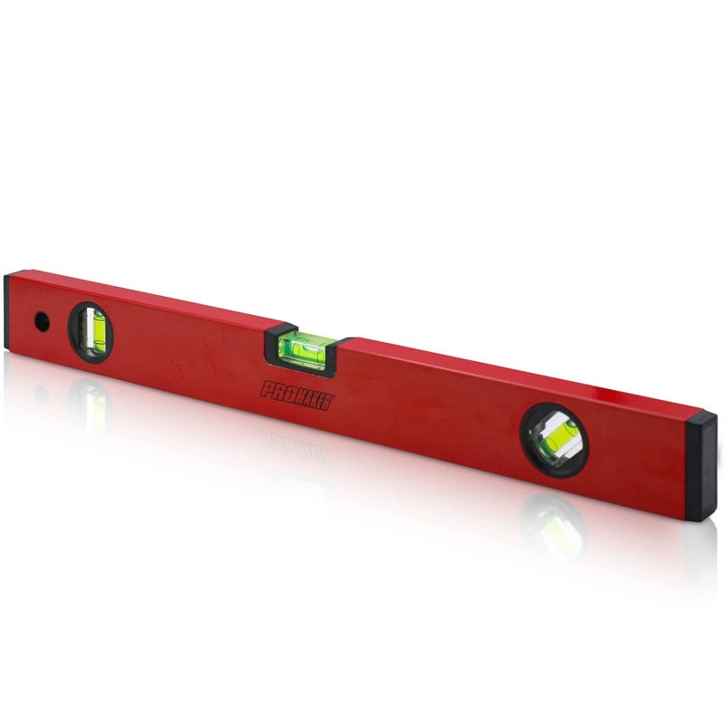 PROMAKER 18 inch Level, Magnetic Level with 180Â° 90Â° 45Â° bubbles, Shock Resistant, Aluminum Body, Level Tool with Overhead Viewing for Comfortable read PRO-NV030 - Image 1