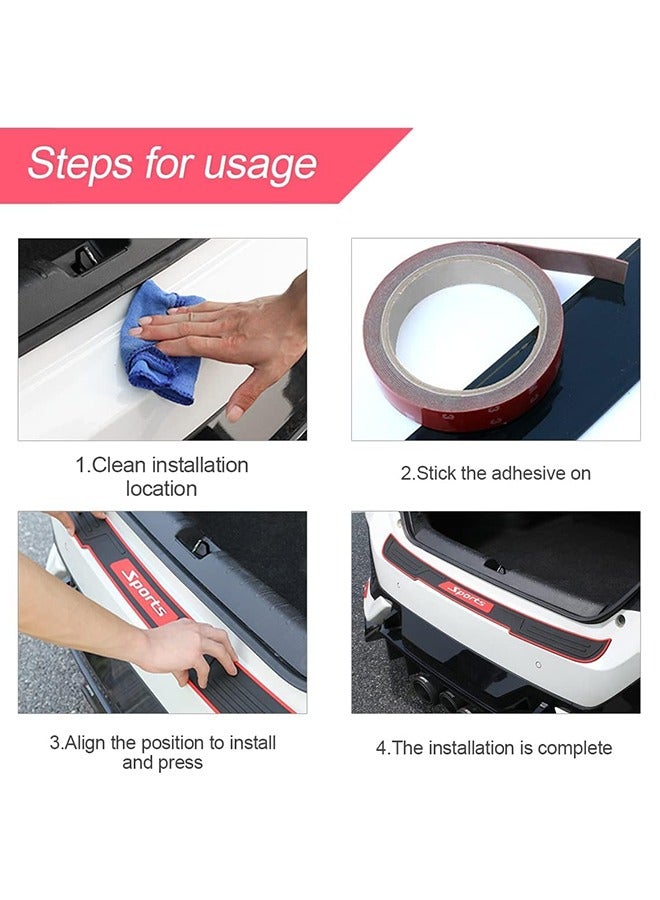 واقي الصدام الخلفي للسيارة، شريط حماية صندوق السيارة من الصدمات، مطاطي عالمي مضاد للخدش ومضاد للانزلاق، ملحقات حماية السيارة لمعظم السيارات (أسود، 35.4 بوصة) - Image 4