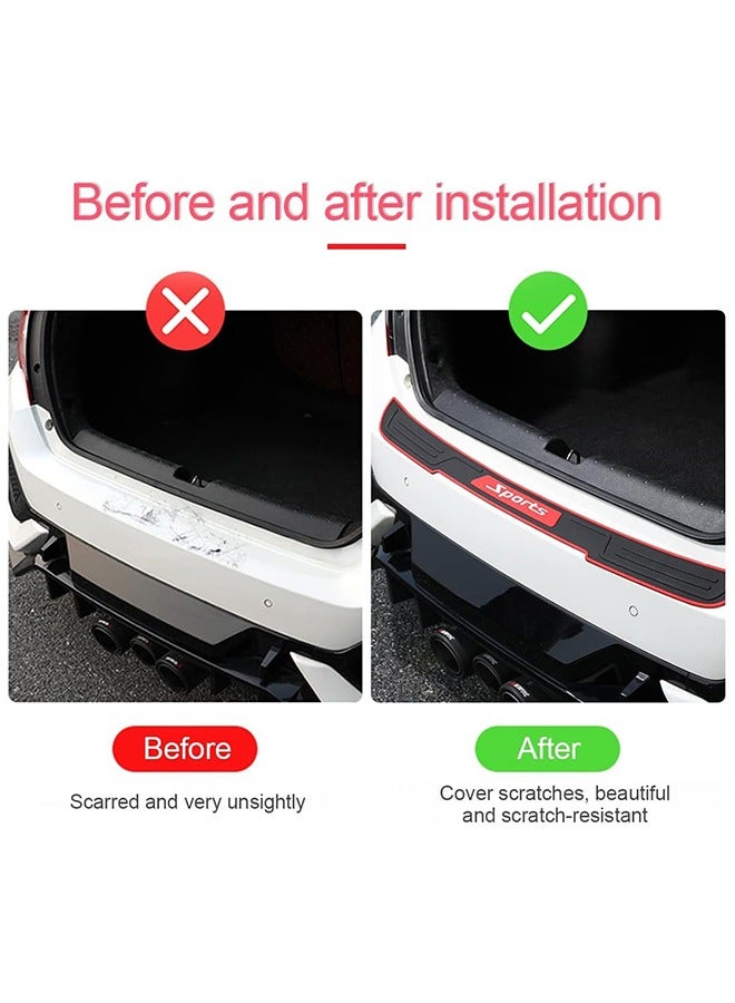 واقي الصدام الخلفي للسيارة، شريط حماية صندوق السيارة من الصدمات، مطاطي عالمي مضاد للخدش ومضاد للانزلاق، ملحقات حماية السيارة لمعظم السيارات (أسود، 35.4 بوصة) - Image 3