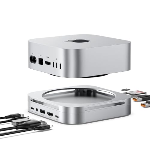 Dralaw Mac mini M4 Dock & Hub with 8TB NVMe SSD Enclosure, 4K@60Hz HDMI, 2x10Gbps USB A, 1x5Gbps USB A, USB-C Charge, SD/TF, Audio 3.5mm, Stand Docking Station for Mac mini M4/M4 Pro - Image 1