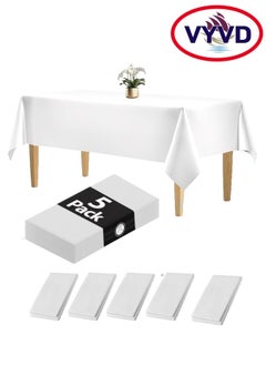 VarietyVoyageD 5 Pack Disposable Tablecloths Plastic Rectangle Table Cloth Waterproof Decorative Table Cover for BBQ ,Party, Wedding, Indoor or Outdoor Use Any scene  - Image 1