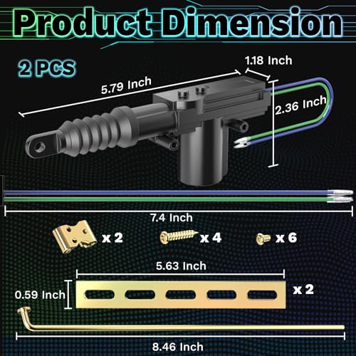 ecocstm 2 PCS 12v Door Lock Actuator Kit, Universal Power Mode Door Lock Actuator with Tool Set, 2 Wire Electric Blend Door Lockout Actuators, Adds Power Doors Locks to Most Vehicles - Image 3