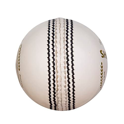 SG Cricket Shield 20 Premium Leather Ball | White | Youth | Leather | Waterproof | Solid Grade 2 Core | Machine Stitched | Ideal for Club & School Matches | Pack of 1 - Image 2