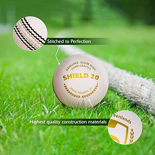 SG Cricket Shield 20 Premium Leather Ball | White | Youth | Leather | Waterproof | Solid Grade 2 Core | Machine Stitched | Ideal for Club & School Matches | Pack of 1 - Image 5