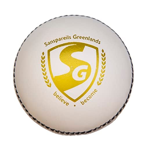 SG Cricket Shield 20 Premium Leather Ball | White | Youth | Leather | Waterproof | Solid Grade 2 Core | Machine Stitched | Ideal for Club & School Matches | Pack of 1 - Image 3