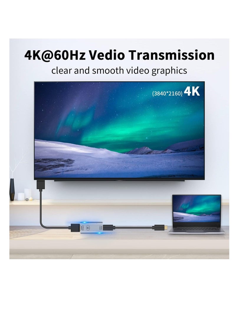 USB C to DMI Adapter, USB-C to HDMI Adapter, 4K@60HZ HD mDP output VGA DP R, for Notebook, Projector, TV, Computer, Monitor, 1 Pcs - Image 2