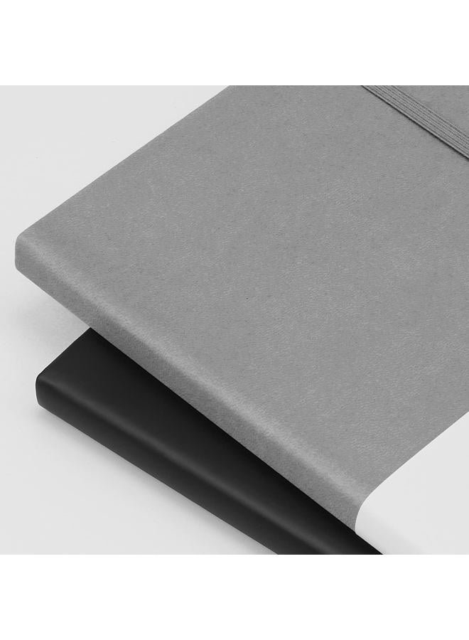 Wiisdatek Notebook Journal, Lined Leather Hard Cover,100Gsm Thick Paper with Inner Pocket for Writing Note Taking Office School,5"×8.25"(Grey) - Image 3