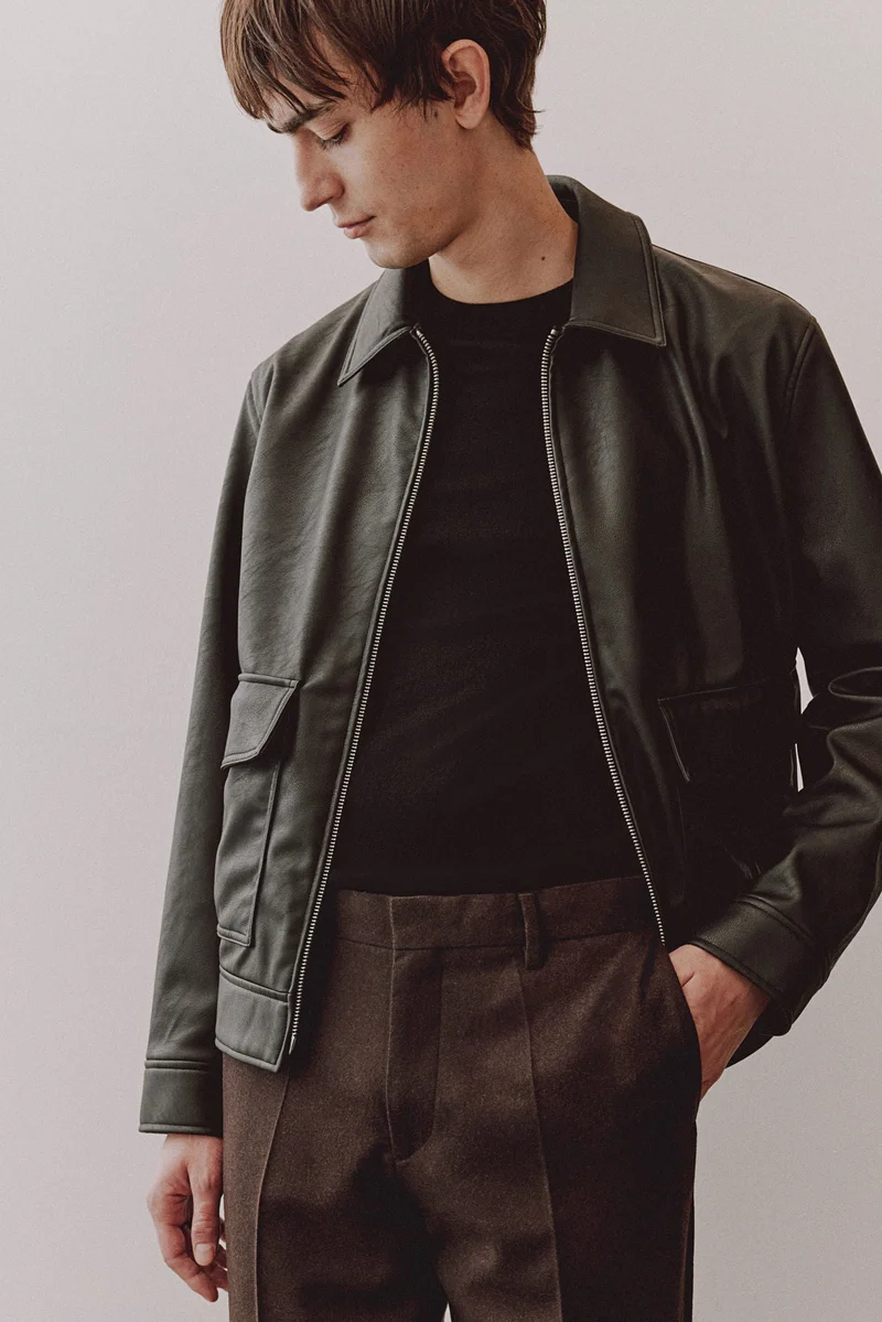H&M brown Slim Fit Wool-Blend Trousers for Men | Best Price UAE
