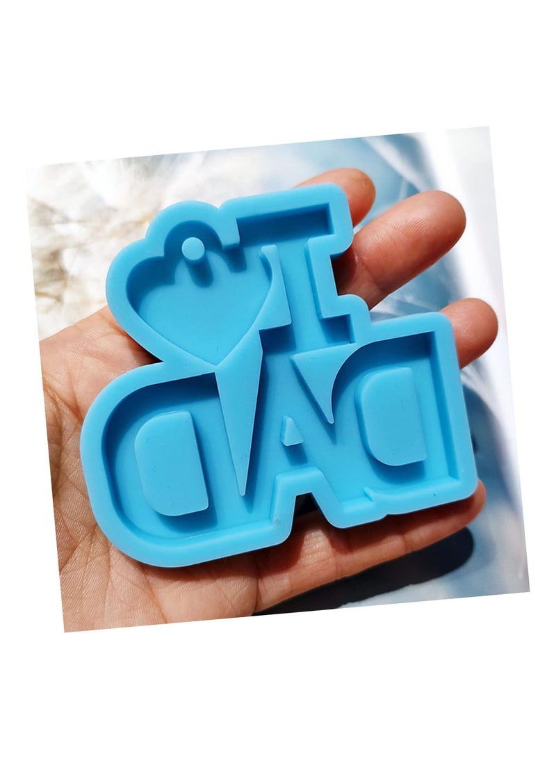 GGOOT Silicone Mold Heart Pendant Resin Keychain Cookie Molds I Love Dad Silicone Mold Keychain Making Mold Mom Word Keychain Molds Keyring Charm Making Molds DIY Pendant Moulds 3pcs - Image 4