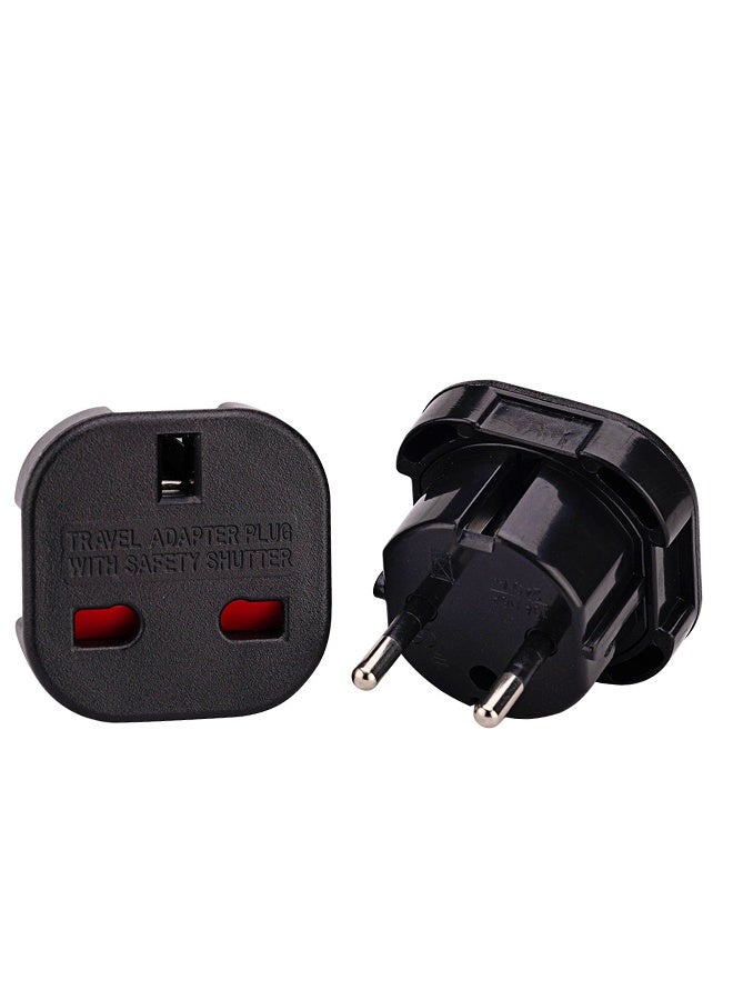 Happy D UK To EU AC Travel Plug Adapter Black - Image 3