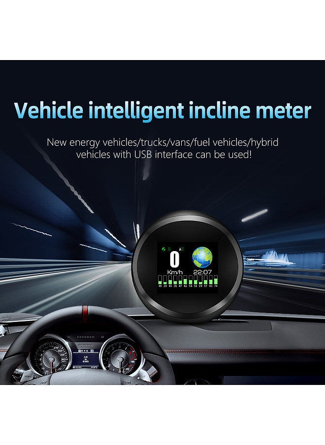 Generic - GPS Speed Slope Meter, Digital Inclinometer Level & Angle Gauge, Head Up Display Speedometer, Bevel Tilt Gauges with Multifunctional Function for All DC5-18V Car - Image 1