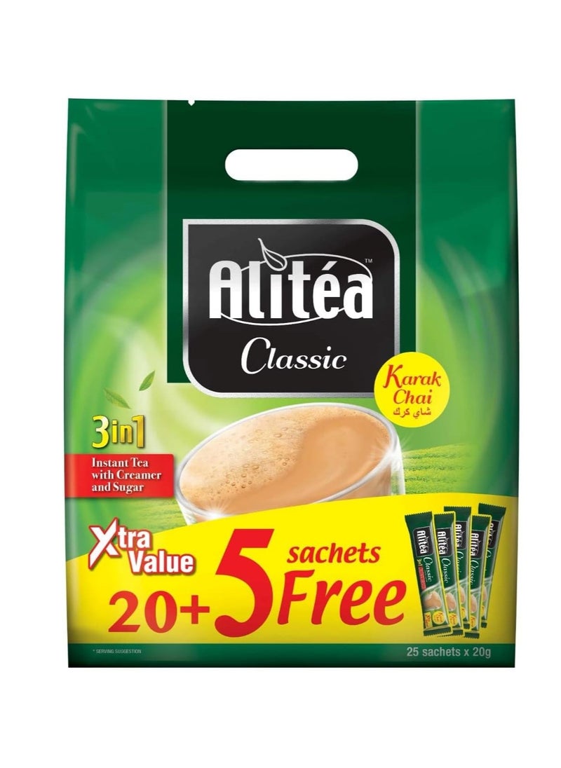 Alicafe Alicafe AliTea Classic Instant Karak Tea Xv Pouch 20G 20 + 5 Free Sticks Green  - Image 1