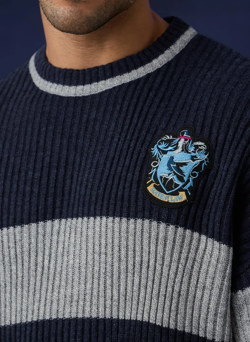 The Souled Store The Souled Store Men Harry Potter Blue Applique Oversized Pullovers